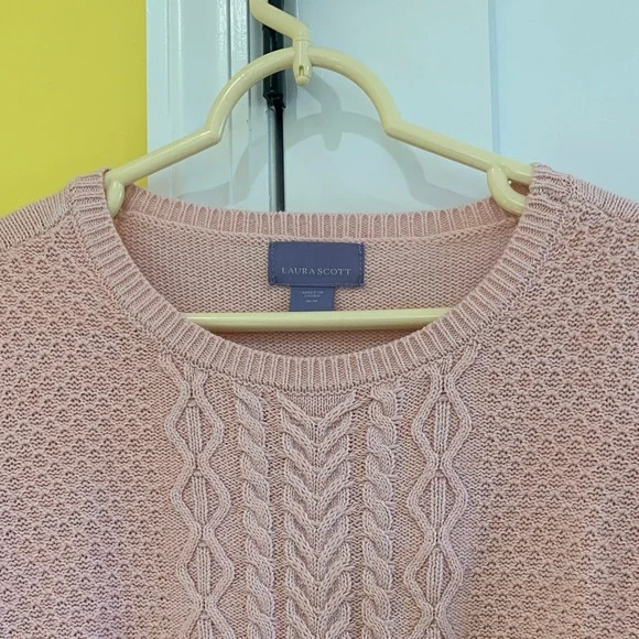 Laura Scott Pink Cable Knit Sweater - Picture 5 of 5